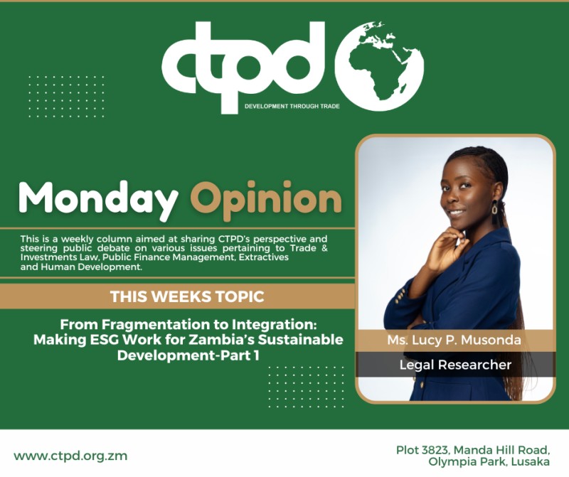 From Fragmentation to Integration: Making ESG Work for Zambia’s Sustainable Development-Part 1.