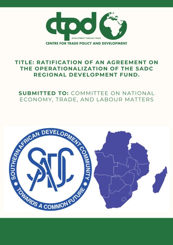 Title: Ratification of an Agreement on the Operationalization of the SADC Regional Development Fund.
